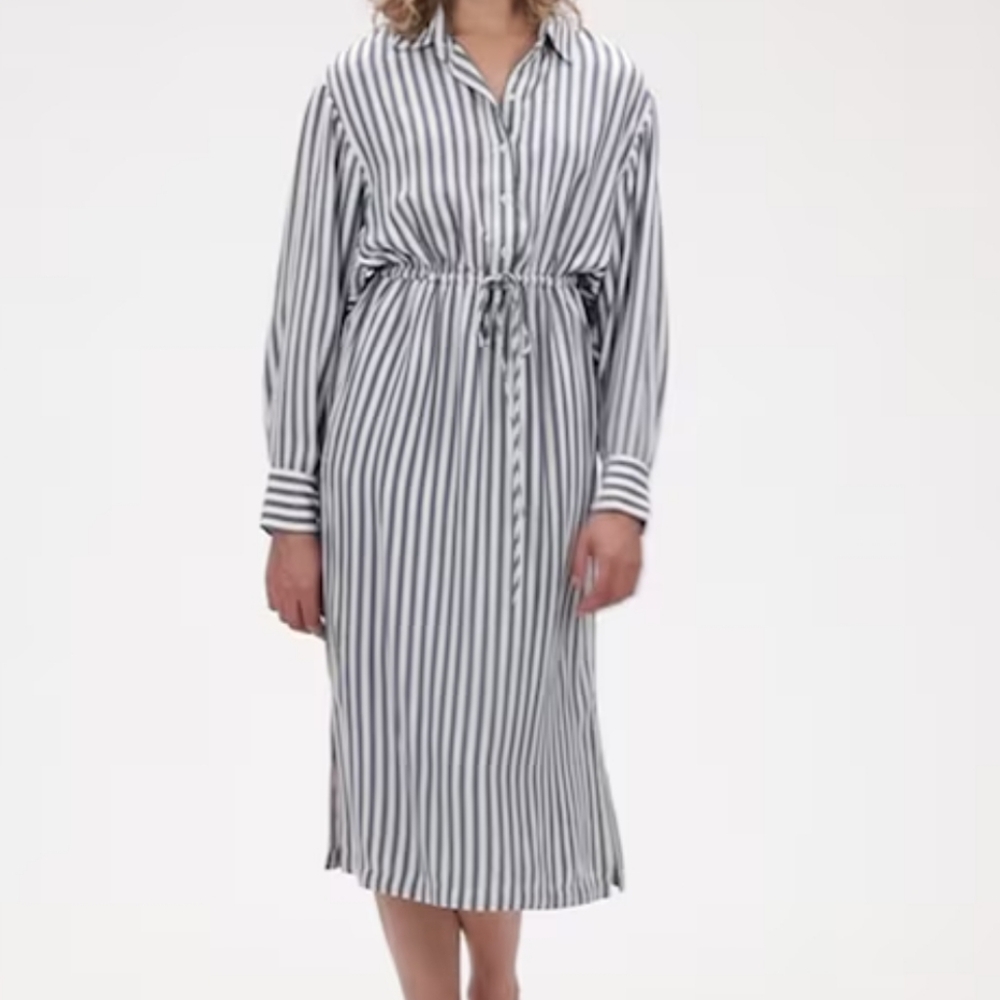 Blue Striped Gap Midi Dress
